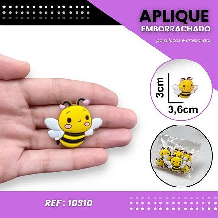 Aplique Emborrachado Para Laços - Safari Animais Abelha Ref: 10310