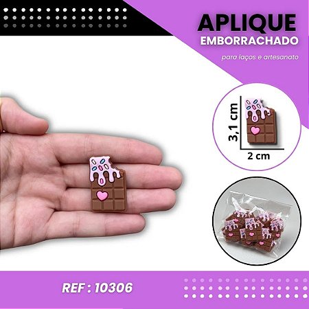 Aplique Emborrachado Para Laços - Doce Chocolate Ref: 10306