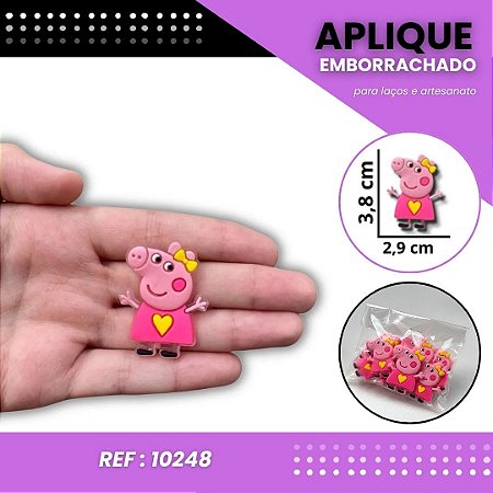 Aplique Emborrachado Para Laços - Peppa Pig Pink Ref: 10248