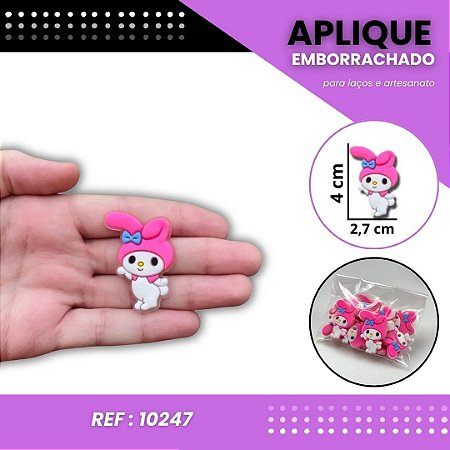 Aplique Emborrachado Para Laços - My Melody Hello Kitty Ref: 10247