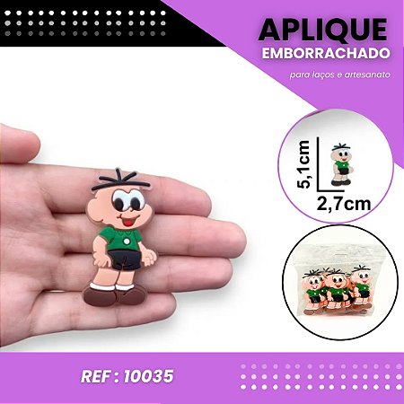 Aplique Emborrachado Para Laços - Cebolinha Turma da Mônica Ref: 10035