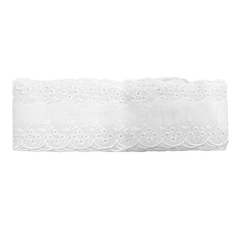 10 Peças Bordado Inglês Lese - CTB-133 - 5 CM - Rolo C/13.7 Mts Cor:BRANCO-101