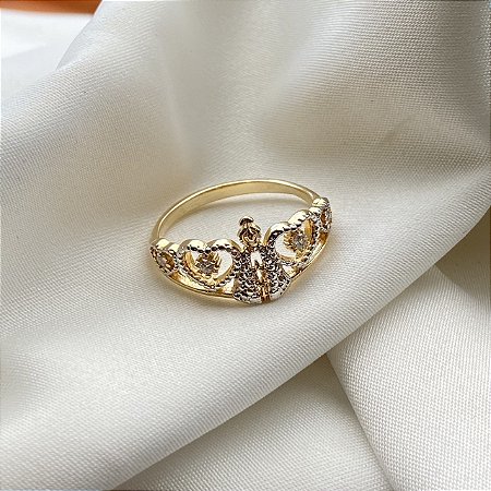 Anel Coração Nossa Senhora Banhado Em Ouro 18k