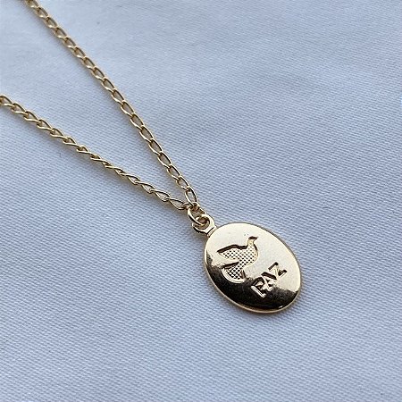 Colar Paz Banhado Em Ouro 18k