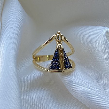 Anel Nossa Senhora Banhado Em Ouro 18k