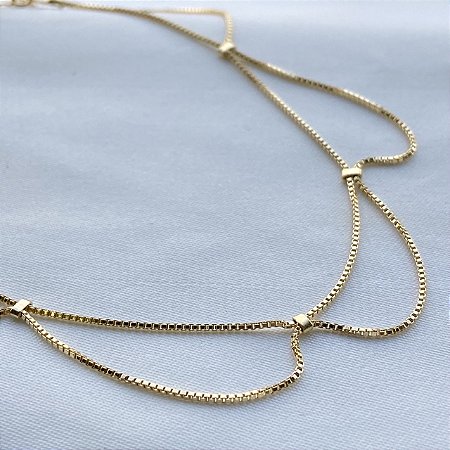 Tornozeleira Franja Banhado Em Ouro 18k