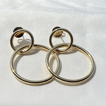Brinco Argola Dupla Banhado em Ouro 18k