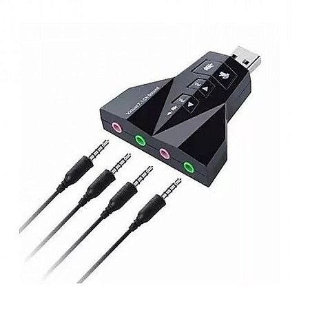 Placa de Som USB 7.1 4 Portas P2