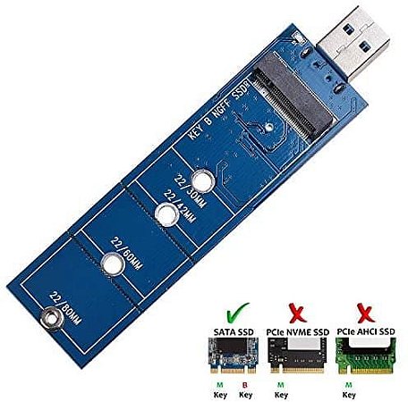 Adaptador USB 3.0 para SSD M2 Sata NGFF