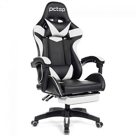 Cadeira Gamer PC Top Racer Preta e Branca - Plebeu Games - Tudo para Vídeo  Game e Informática