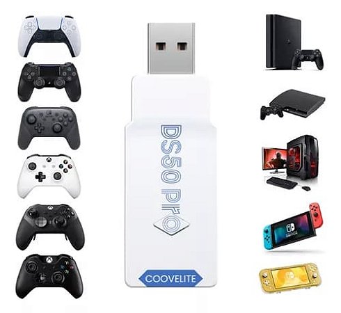 Adaptador para Usar Controles de Ps5 no PS4 e Nintendo Switch