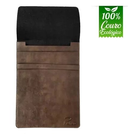 Capa Notebook 14" Premium Em Couro Marron Reliza