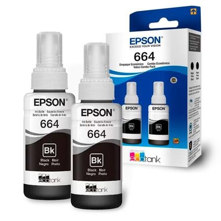 Kit 2 Tintas Pretas Epson Ecotank 664