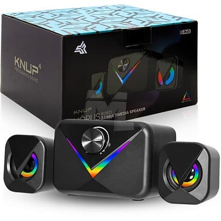 Caixa de Som 2.1 Multimídia com Led RGB P2 ou Bluetooth