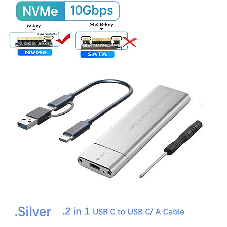 Case Nvme SSD M2 Usb 3.1 até 2TB