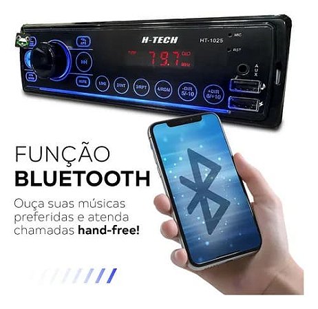 Aparelho Som Automotivo H-Tech com Bluetooth