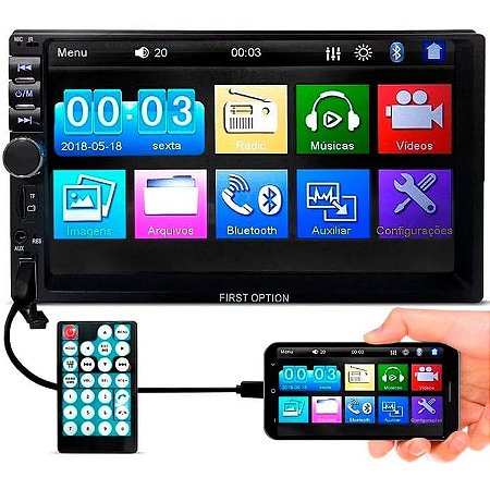 Central Multimídia 2 Din 7" Touch Screen