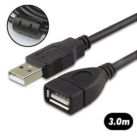 Extensão USB 3 metros Macho x Fêmea 2.0