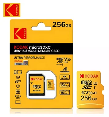 Cartão de Memória Kodak 256GB Micro SD Classe 10