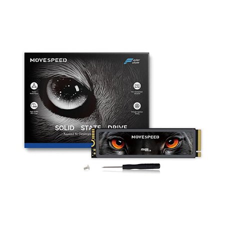 SSD NVME 1TB GEN4 Movespeed Black Phanter - GRAVAÇÃO 6500MBPs e LEITURA 7450MBPs