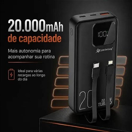 Carregador Portátil Power Bank 20.000mah Turbo 22.5w