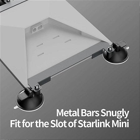 Suporte Starlink Mini para Carro - 2 Ventosas Preto Ferro