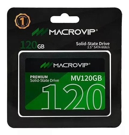 SSD Sata Macrovip 120GB- Leitura 520mb/s e Gravação 450mb/s