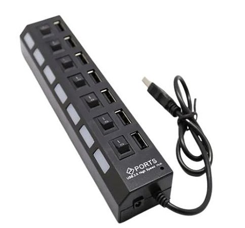 Hub USB 7 Portas com Chave Liga/Desliga