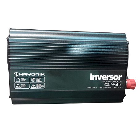 Inversor de Onda Modificada 300W 12VDC/127V USB HAYONIK