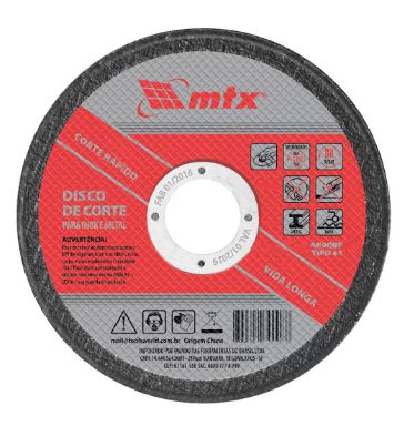 DISCO DE CORTE MTX PARA INOX E METAL 115x1,0x22,23mm
