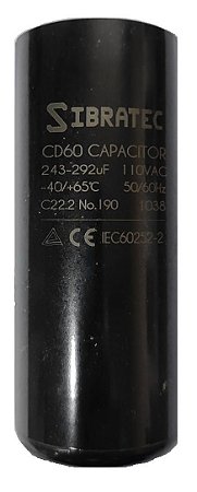 Capacitor Eletrolítico de Partida 110V 243 - 292UF SIBRATEC 8502