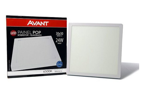 Painel POP Quadrado de Sobrepor 6500K 30X30cm 24W
