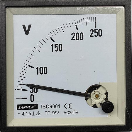 VOLTIMETRO ANALOGICO QUADRADO 96MM 250V LUKMA