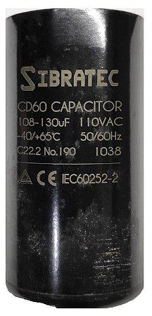 Capacitor Eletrolitico de Partida 110V 108 - 130UF SIBRATEC 8495