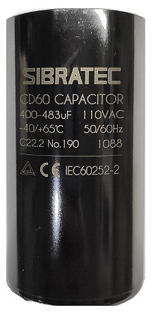 Capacitor Eletrolítico de Partida 110V 400 - 480UF Sibratec