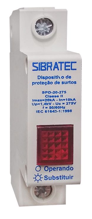 PROTETOR DE SURTO DPS1-20-275 MONOPOLAR SIBRATEC 8287
