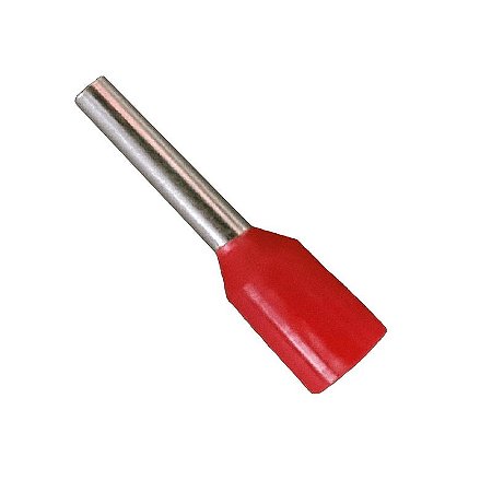 Terminal Tubular Simples 1,0mm² E1008 - 100pçs Vermelha SIBRATEC