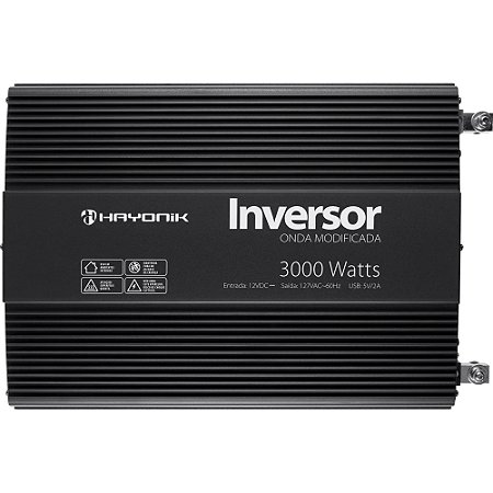 Inversor 12VDC X 127V USB 3000W HAYONIK