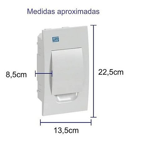 QUADRO DE DISTRIBUIÇÃO PVC EMBUTIR BRANCO 04 DISJUNTORES WEG