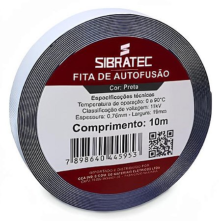 FITA ISOLANTE AUTO FUSAO 19MMX10M SIBRATEC