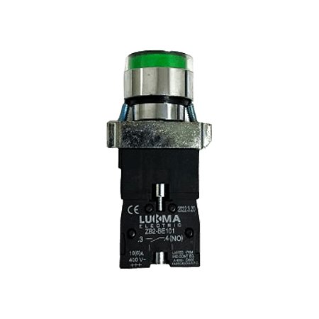 BOTAO PULSO METAL LK2 BW3361 LUMINOSO 220V 1NA VERDE LUKMA
