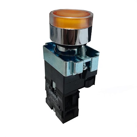 BOTAO PULSADOR LK2-BW3561 AMARELO LUMINOSO 220V 1NA LUKMA