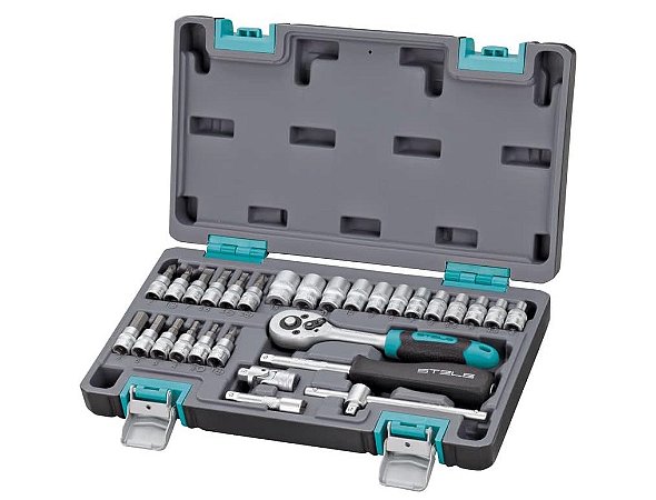 KIT DE FERRAMENTA 0,25 POL CRV CAIXA PLASTICA 29 PCS STELS