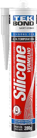 SILICONE ACETICO 280G ALTA TEMP VERMELHO TEK BOND
