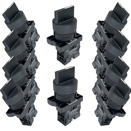 KIT 10 CHAVE SELETORA LK2-ED21 PLASTICA 2 POSIÇÕES FIXA LUKMA