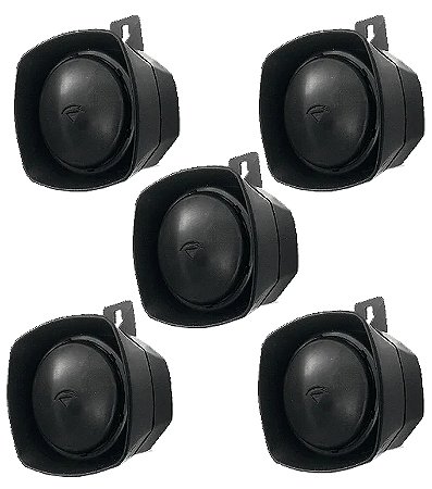 KIT 5 SIRENE PIEZO BIT 12V PRETA PT