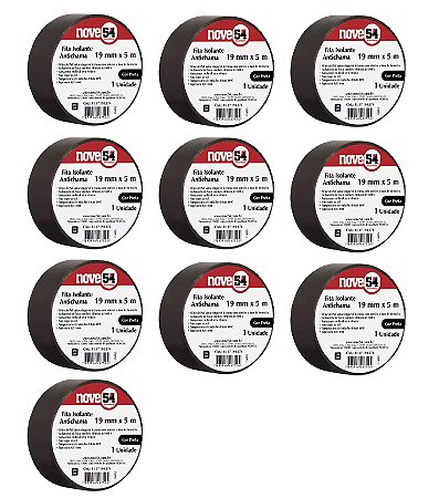KIT 10 FITA ISOLANTE 19MMX05M PRETA 954