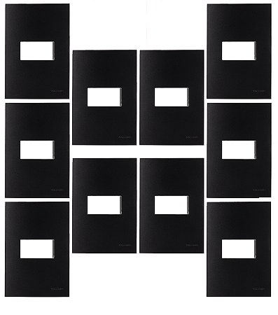 KIT 10 PLACA 4X2 1 POSTO C/ SUPORTE EBONY CLEAN  MARGIRIUS