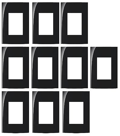 KIT 10 PLACA 4X2 3 POSTOS C/SUPORTE EBONY CLEAN MARGIRIUS