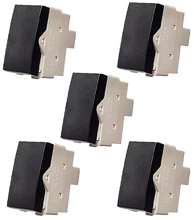 KIT 5 MODULO INTERRUPTOR PARALELO 10A EBONY CLEAN MARGIRIUS